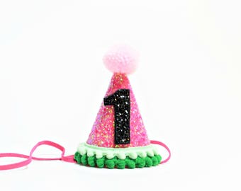 Watermelon Birthday Party Hat || First Birthday Party Hat || Girl Party Hat || Little Blue Olive ||1st Birthday Party Hat