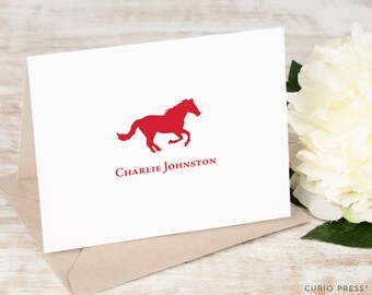 Personalized Folded Note Card Set / Horse Stationery / Stationary Notecard Set / Equestrian Professional Stationary / Thank You // HORSE