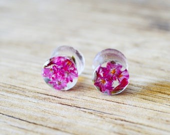 resin plugs real flowers Gauges Plugs dried flower plug red floral Plug ear plugs 00g plugs plugs and tunnels 0g plugs 2g plugs 7/16 plugs