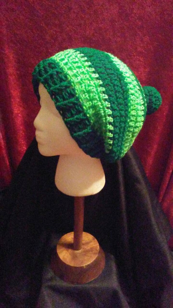 St. Patrick's Day Crochet Hat Green-Striped Crochet