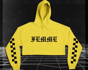 Femme Cropped Hoodie // Vaporwave Clothing // Crop Top // Street Style // Hoodie // 90's Grunge // PRE-ORDER