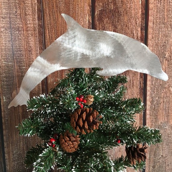 Dolphin Christmas Tree Topper Holiday Decoration Aluminum