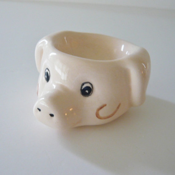 Vintage Egg Cup Animal Pig