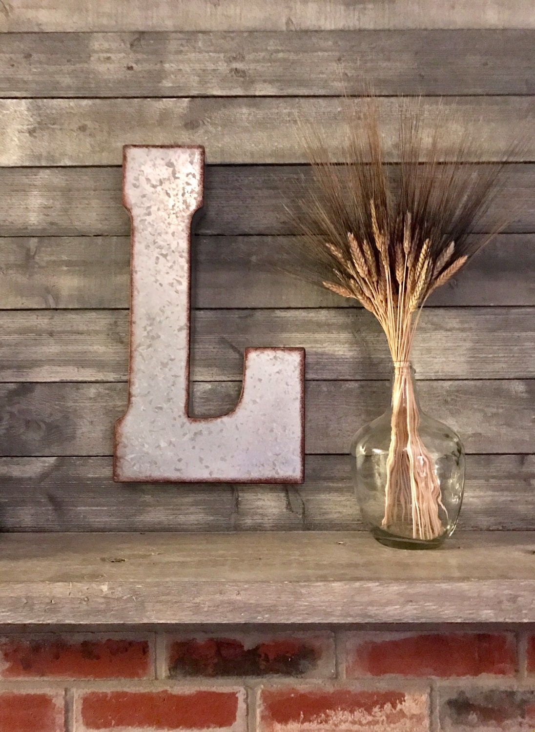 Large Metal Letter Big Letter Wall Letters Rustic Decor