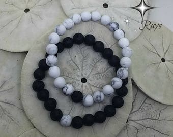 Black and White Bracelets Companion Bracelets Diffuser Bracelets Essential Oil Bracelets Couple Bracelets His Bracelet Her Bracelet Him Her