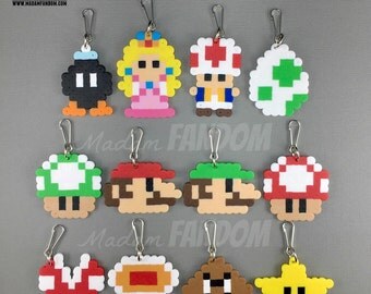 12 pcs Super Mario Party Favors Zipper Pulls I Super Mario Party Decorations I Video Game Party Favors I Mario Birthday Ideas