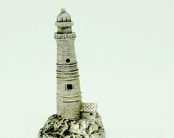 Pewter; Miniature Lighthouse; Figurine; Approx. 2"h x 1"w; 1990 !!!