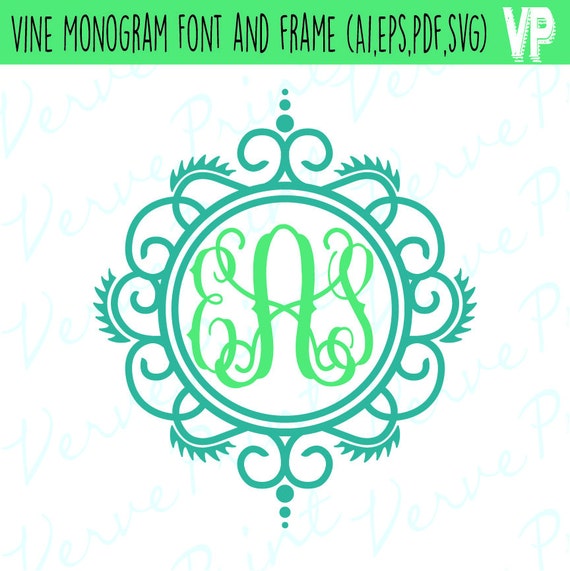 Download Items similar to Vine Monogram Font Svg, Ai, Eps, Pdf ...