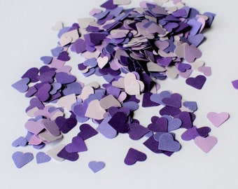 Purple Heart Confetti - Lavendar Heart Confetti - Purple Wedding Confetti - Heart Confetti - Lilac Confetti - Purple Hearts