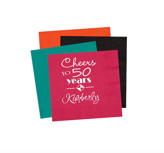 50th Birthday napkins Birthday party napkins birthday party
