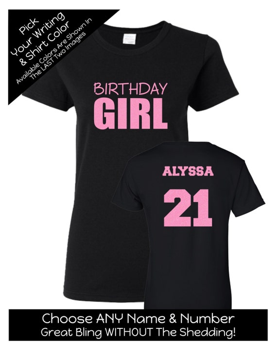 Cute Birthday Girl Shirt Personalize the Name Age and