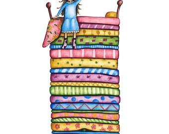 Watercolour Princess and the Pea Art Print