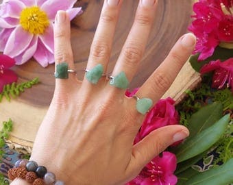Jade ring, jade, green jade crystal ring, adjustable rings
