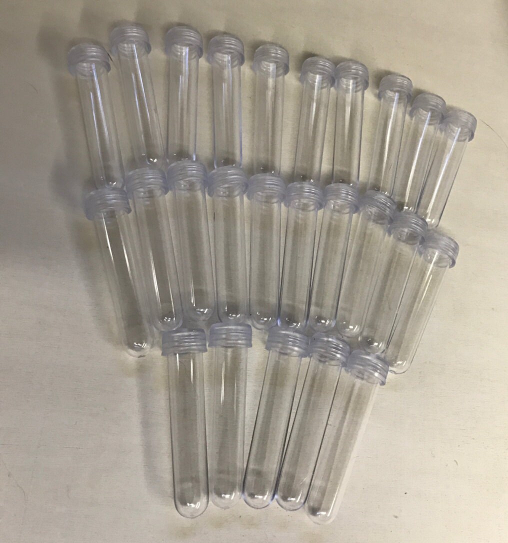 25 Count 3 Clear Flower Floral Water Vials Tubes Plastic