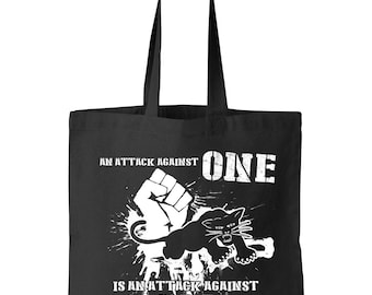 Black Panthers Party An Attack Against One is an Attack Against All Tote Shopping Shoulder Bag - Malcolm X Black Panthers Civil Rights