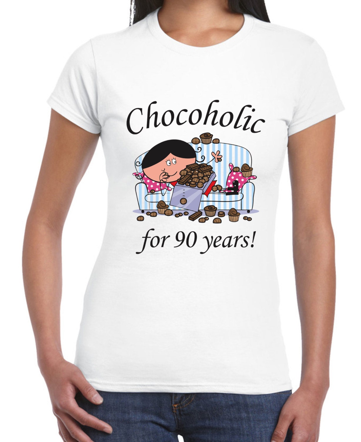 Women's 'Chocoholic Since 1985' 30th Birthday Tote Bag - Cotton Shoulder Bag, 42x38cm, Reusable