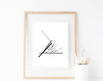 Affiche noir et blanc, nordic wall print art, office art wall, high quality minimalist print, original artwork canvas, 30x40cm, 50x70cm