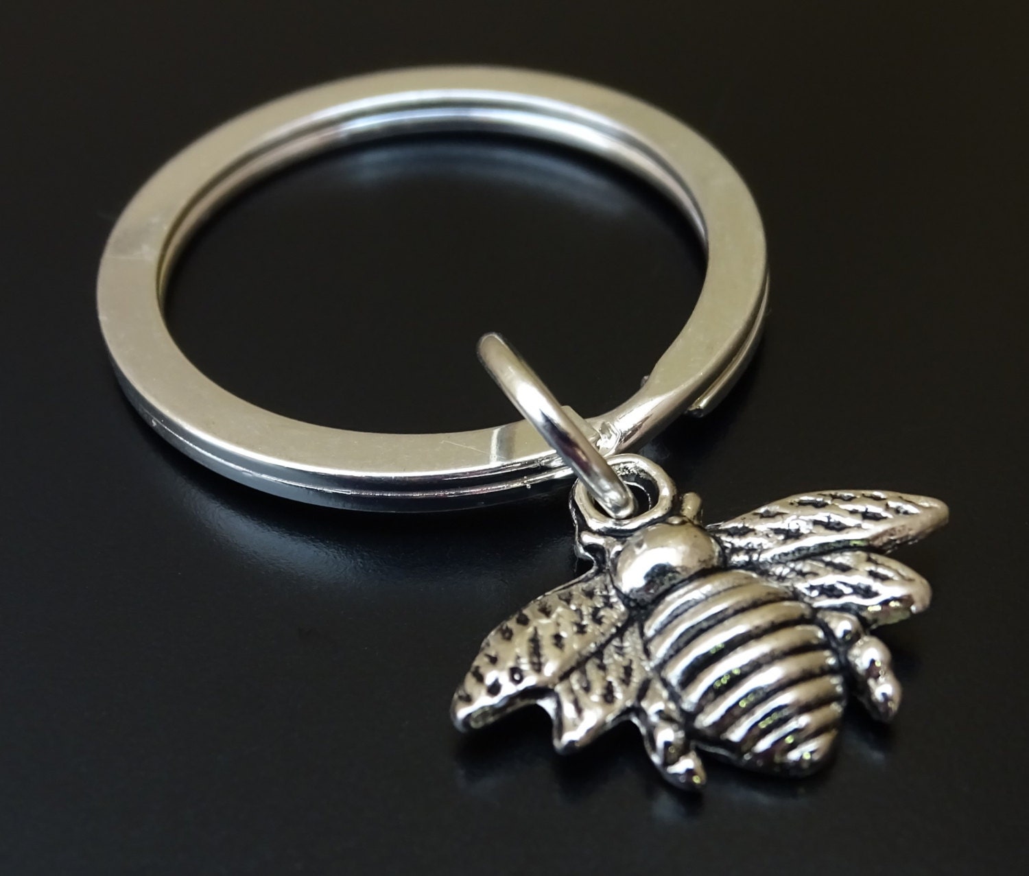 Bee Keychain Custom Keychain Custom Key Ring Bee Pendant