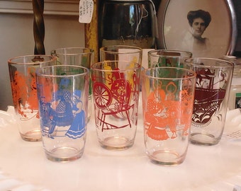 Swanky Swigs! Set of Six Colorful Juice Glasses!