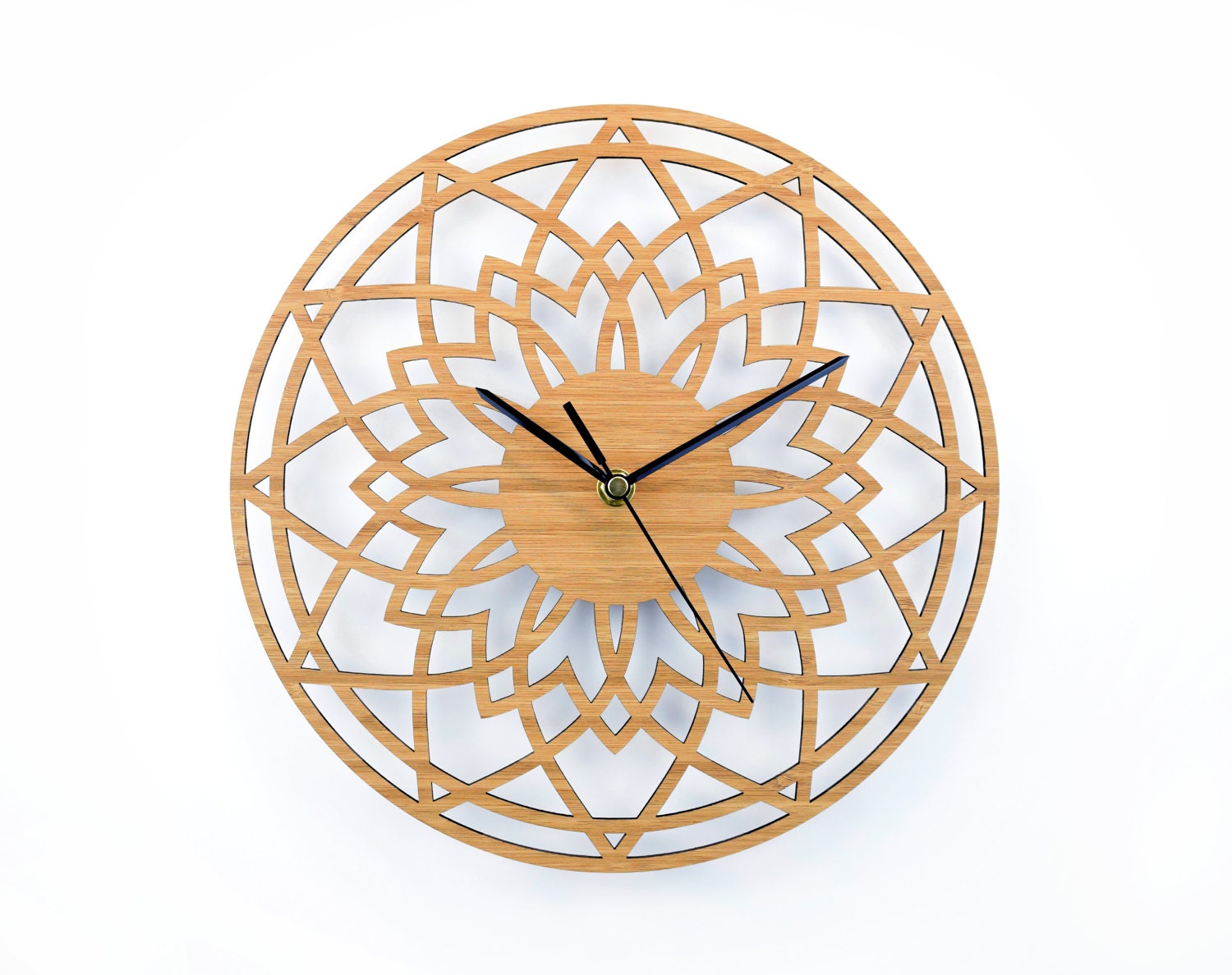 Wooden Wall Clock Geometric Clock Unique Wedding Gift