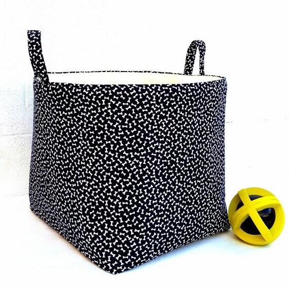 DOG TOYS BASKET Storage Organizer Large Black Bag by