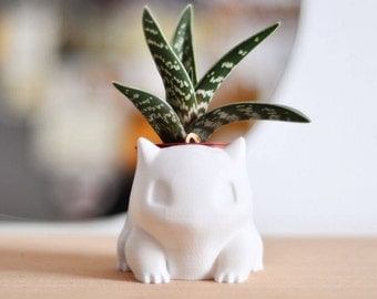 Bulbasaur Planter 3D Printed Geometric Vase, Pot, Modern Planter, Pokemon, Pokedex, Toy, Gift, Decor, Abstract, Ready to Shipping, Sale