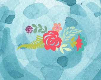 floral svg - boho svg - tribal svg - cutting files - commerical use - png - jpg - eps - cricut - silhouette - flower clip art