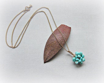Turquoise necklace, turquoise jewelry, turquoise gold necklace, Sleeping Beauty turquoise necklace, gemstone necklace, petite gold necklace