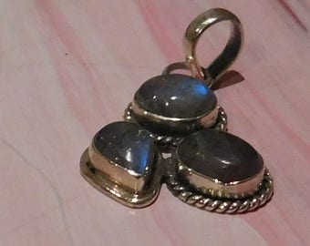 Gorgeous Moonstone Trio Pendant 925 Sterling Silver
