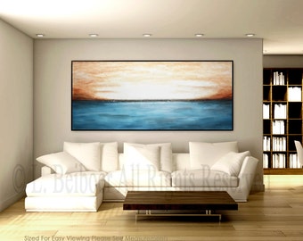 xxl landscape Painting Original large abstract ocean painting landscape art blue gray seascape oil painting artwork wall art by L. Beiboer