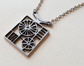 Vintage pewter necklace, TYR, Sweden, 1970s (F981)