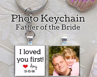 Father-of-the-Bride Gift|Photo Gift for Dad|Custom Keychain|Wedding Gift for Dad|Gift from Bride|Custom Photo Charm|Personalized for Dad