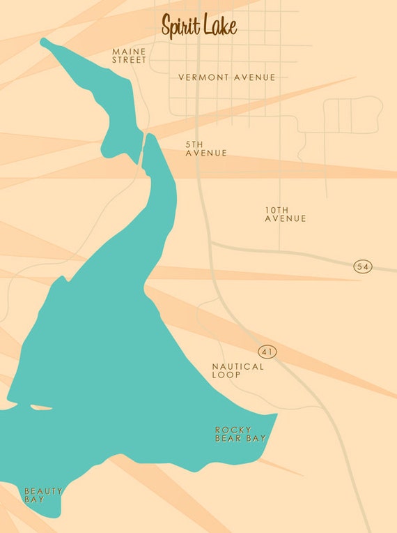 Spirit Lake ID Map Print