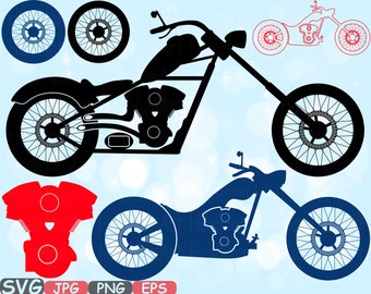 Choppers Monogram Motorbike Cutting Files SVG Motorcycle SVG Silhouette Motorcycle Clipart Clip Art Bunting Digital svg Vinyl sale -615S