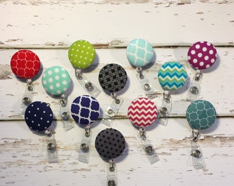 Fabric Covered Button Badge Reel