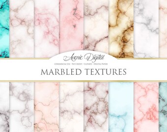Abstract Marble Digital Paper. Scrapbook Backgrounds, plus FREE Marble and Gold textures, Marbled background for Commercial Use.