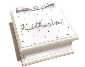 All that Sparkles White & Silver Keepsake Box