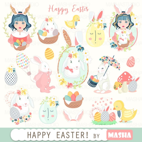 Easter clipart: HAPPY EASTER CLIPART with easter