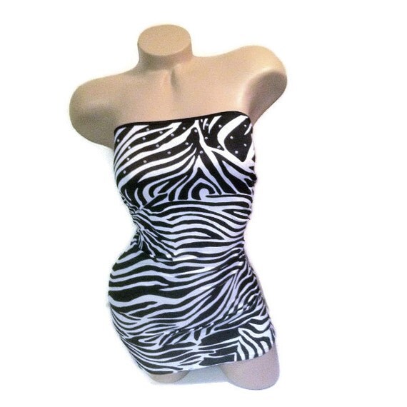 Stripper Exotic Dancer Club Wear Tube Zebra Dress Set stripper-exotic-dancer-club-wear-tube-zebra-dress-set