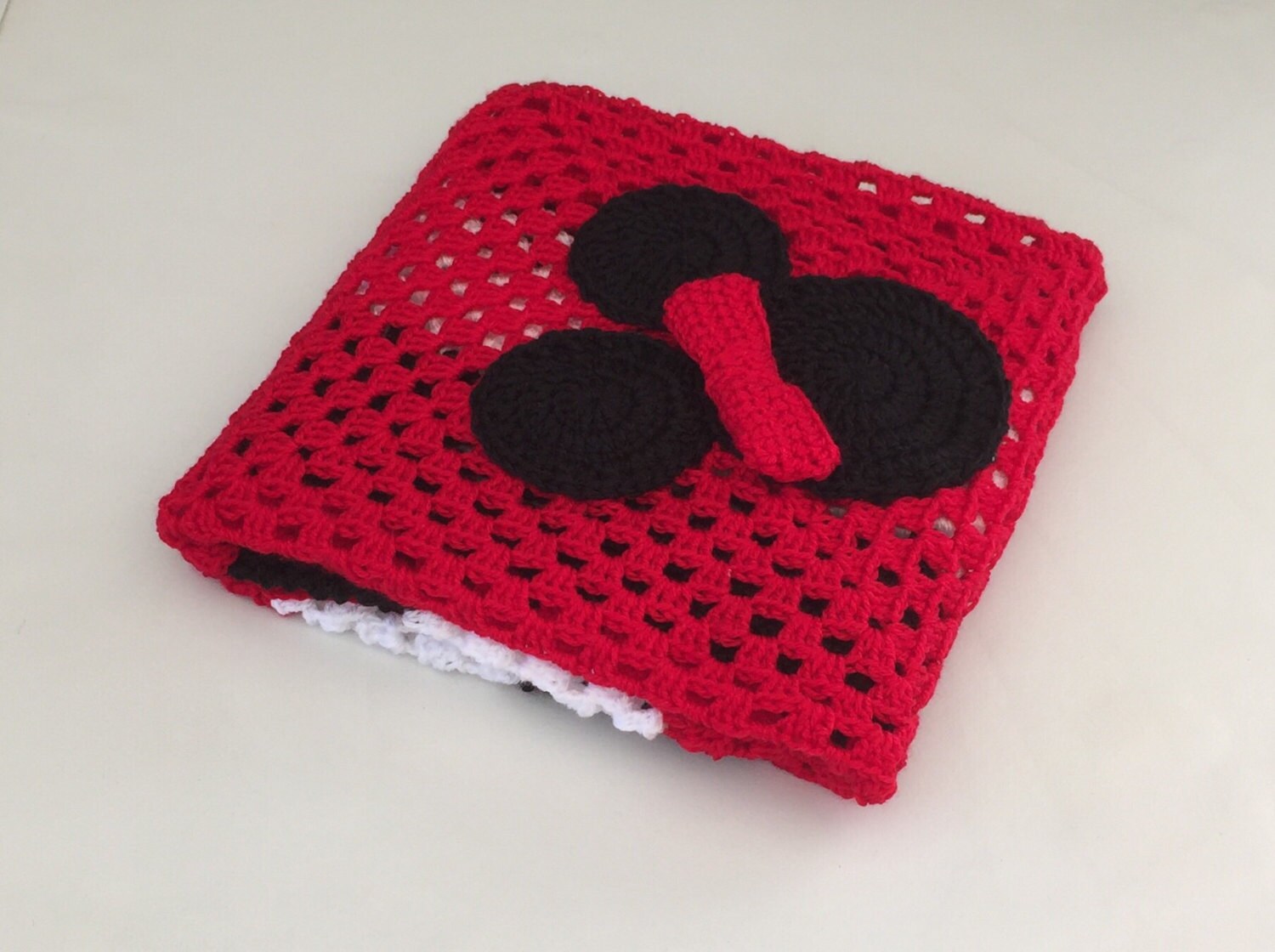 Minnie Mouse Crochet BlanketPram Blanket Nursery Decor