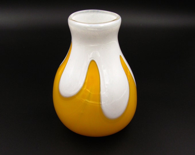 Yellow glass vase | Etsy