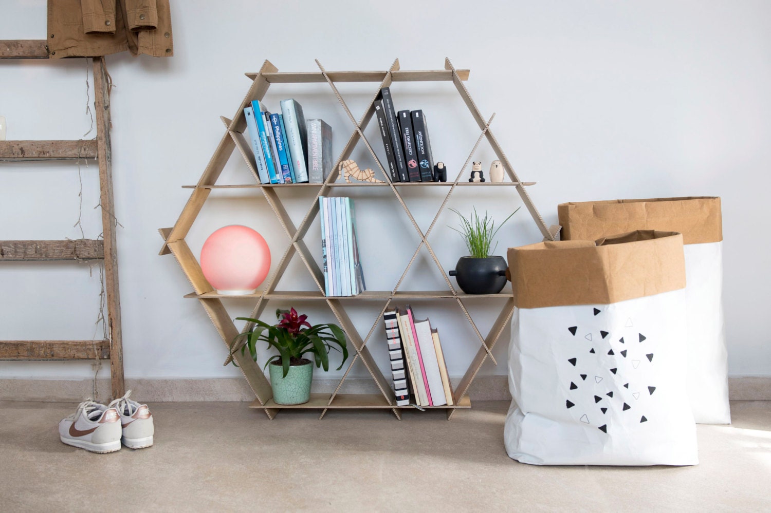 Großes Holz Regale Bücherregal Wohnzimmermöbel stehend