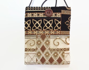 Chenille Crossbody Purse Handmade Crossbody bag, Shoulder Bag, accessory, small bag bags & purses, fabric crossbody, fabric hip bag