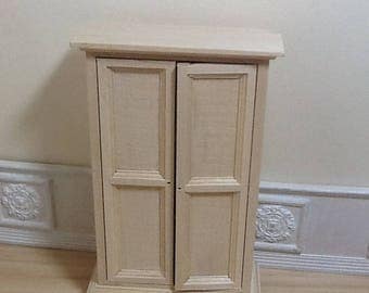 1:12 Scale Dollhouse Miniature Wardrobe (unfinished)