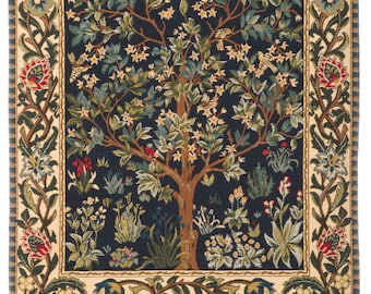 jacquard woven belgian gobelin wall tapestry The Tree of Life by William Morris wall hanging wall decor
