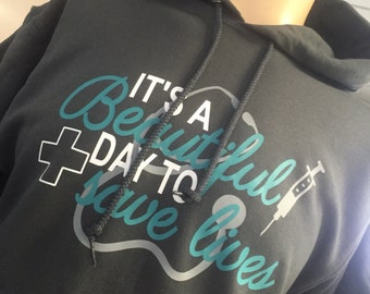 Grey's Anatomy Hoodie Its A Beautiful Day to Save Lives Great for Christmas Gift or Christmas Present Perfect for the Fan!