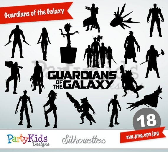 Download Guardians of the Galaxy Silhouettes SVG Guardians of the
