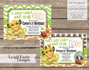 Printable Invitation, Simba Birthday, Lion King Invitation, Lion Guard, Simba Baby Shower, Lion King Birthday Invite, Safari Party, Invite