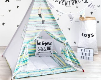 Kids Teepee, Kids Teepee Tent, Boy Teepee Tent, Teepee Tent For Kids, Kids Playhouse, Kids Tipi Tent, Play Teepee, Canvas Teepee,Kids Wigwam