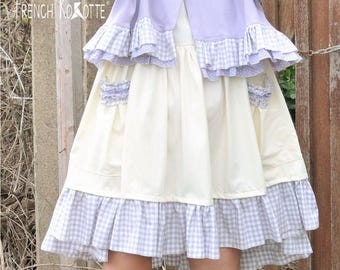 Dress "Dolly" in cotton and wheel vichy. french Kokotte.